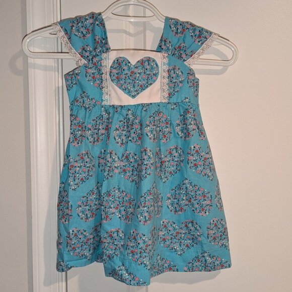 Exclusively For Joann Fabric Vintage Handmade Toddler GIrls Floral Heart Dress - Picture 1 of 4
